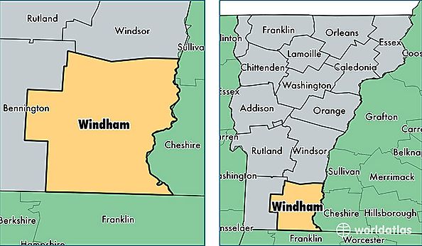 location of Windham county on a map