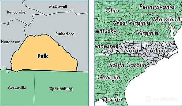 location of Polk county on a map