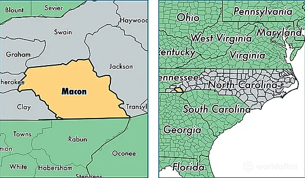 location of Macon county on a map