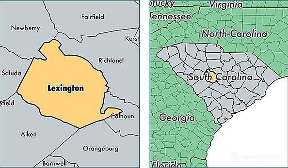 location of Lexington county on a map