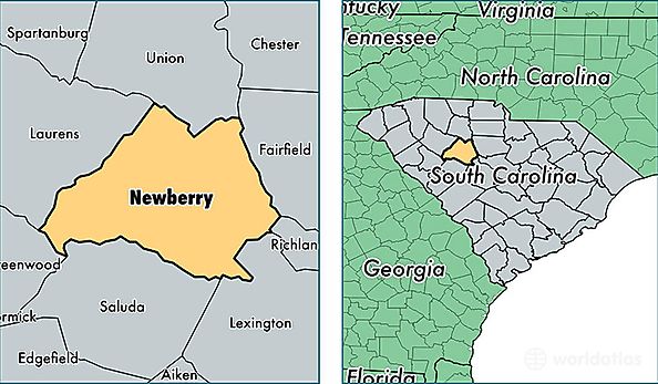 location of Newberry county on a map