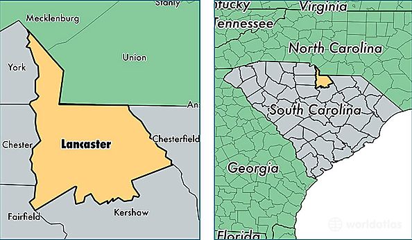 location of Lancaster county on a map