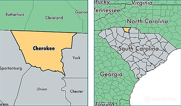 location of Cherokee county on a map