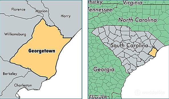 location of Georgetown county on a map