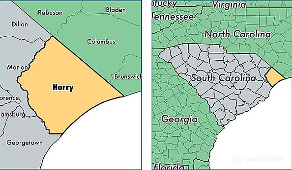 location of Horry county on a map