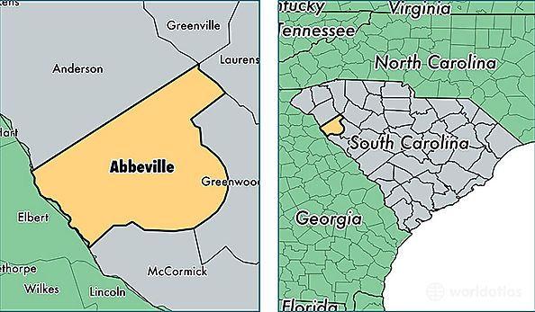 location of Abbeville county on a map