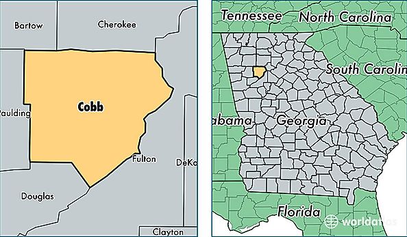 location of Cobb county on a map