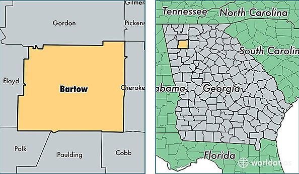 location of Bartow county on a map