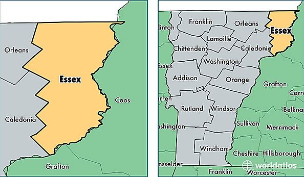 location of Essex county on a map