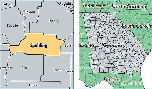 location of Spalding county on a map