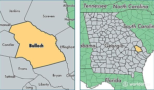location of Bulloch county on a map