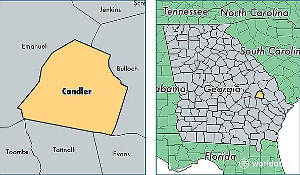 location of Candler county on a map