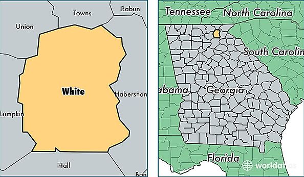 location of White county on a map