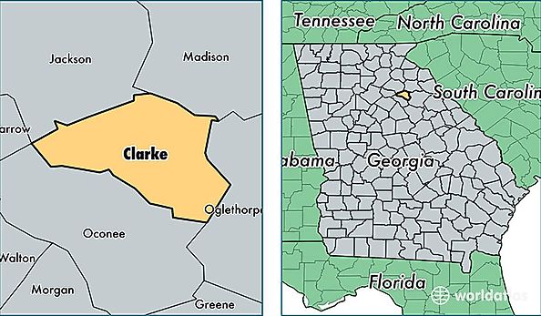 location of Clarke county on a map
