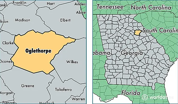 location of Oglethorpe county on a map
