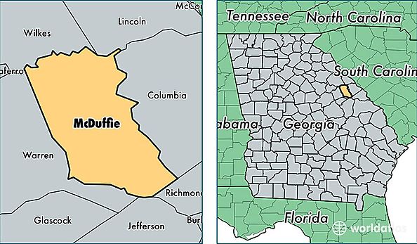 location of McDuffie county on a map