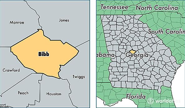 location of Bibb county on a map