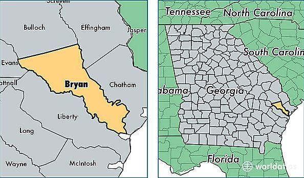 location of Bryan county on a map