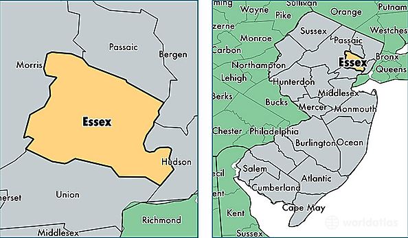 location of Essex county on a map