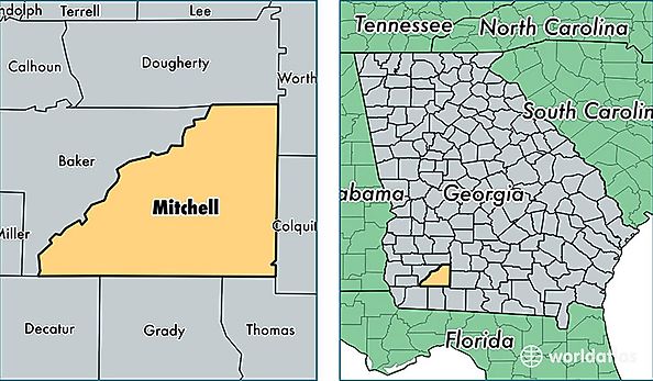 location of Mitchell county on a map