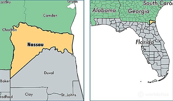 location of Nassau county on a map