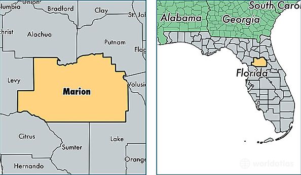 location of Marion county on a map