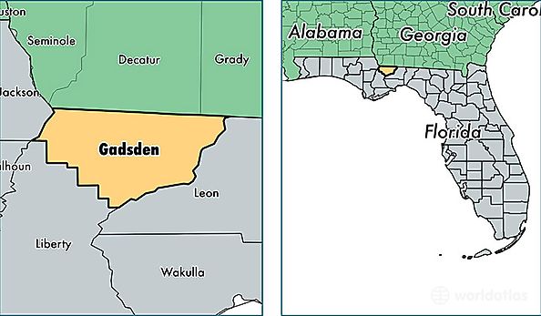 location of Gadsden county on a map