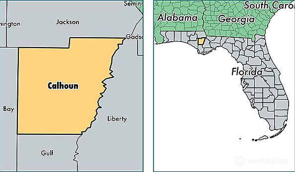 location of Calhoun county on a map