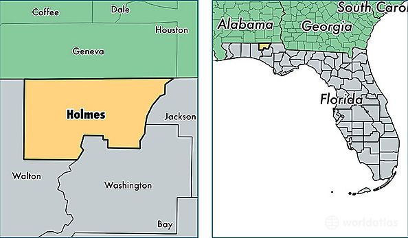 location of Holmes county on a map