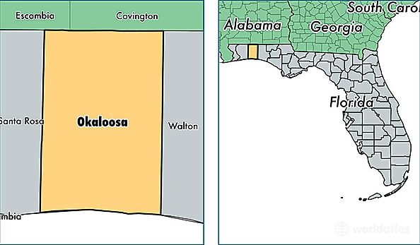location of Okaloosa county on a map
