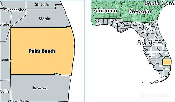 location of Palm Beach county on a map