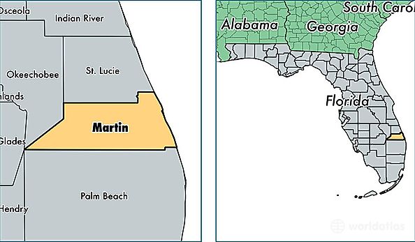 location of Martin county on a map