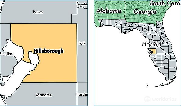 location of Hillsborough county on a map