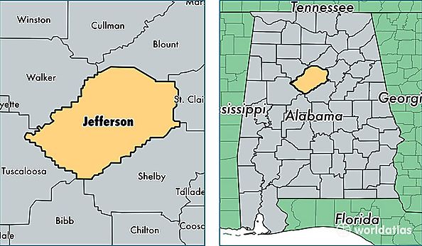 location of Jefferson county on a map