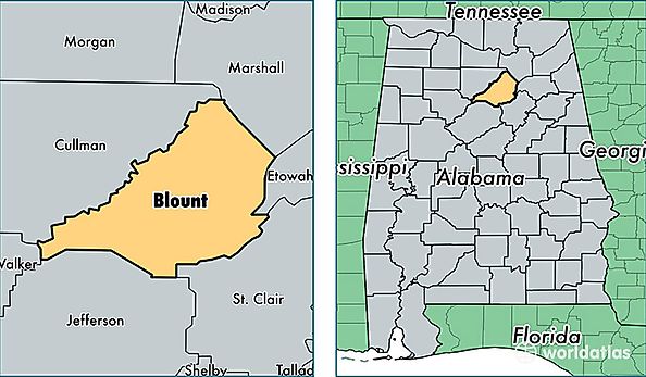 location of Blount county on a map