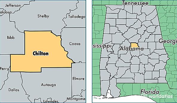 location of Chilton county on a map