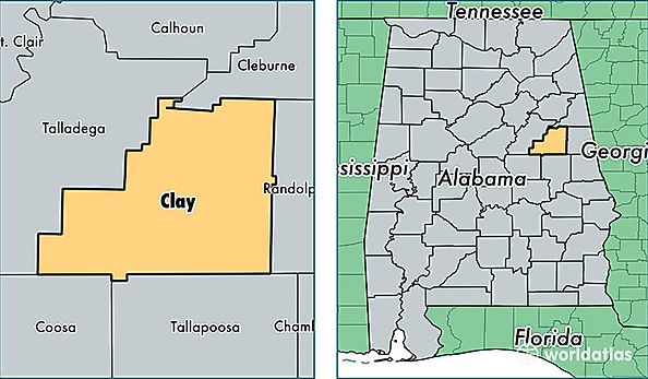 location of Clay county on a map