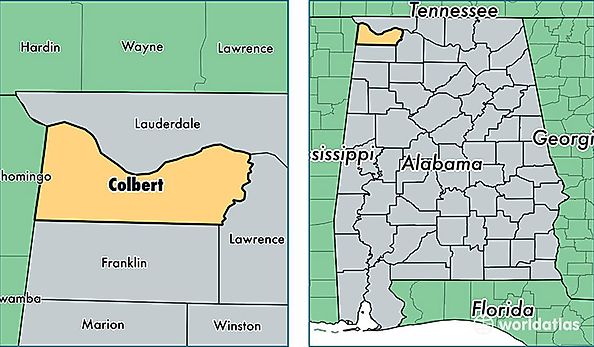 location of Colbert county on a map