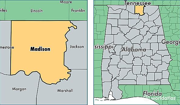 location of Madison county on a map