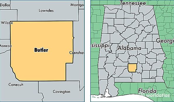location of Butler county on a map