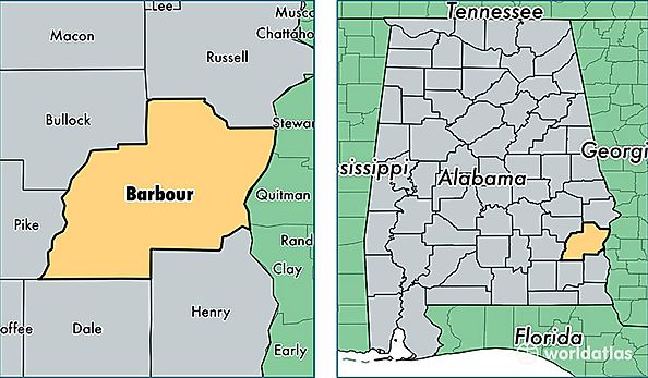location of Barbour county on a map