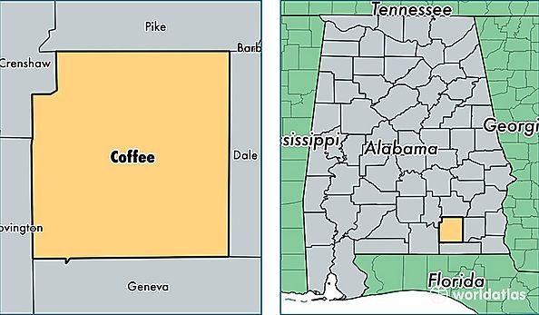 location of Coffee county on a map