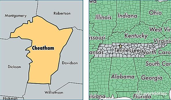 location of Cheatham county on a map