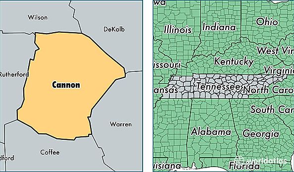 location of Cannon county on a map