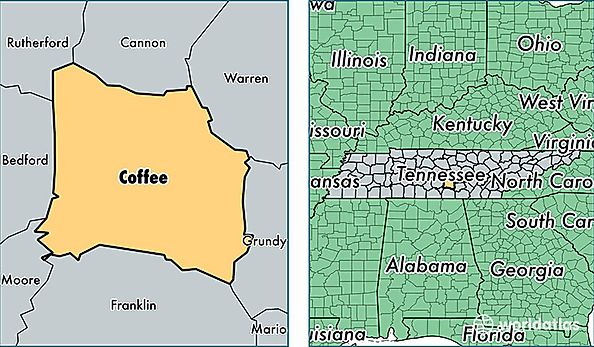 location of Coffee county on a map