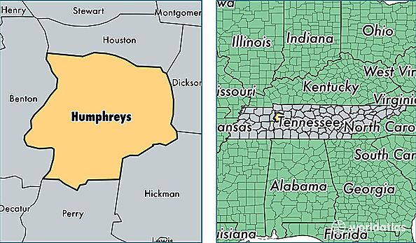 location of Humphreys county on a map