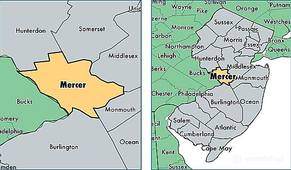 location of Mercer county on a map