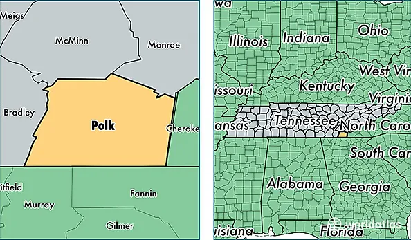 location of Polk county on a map