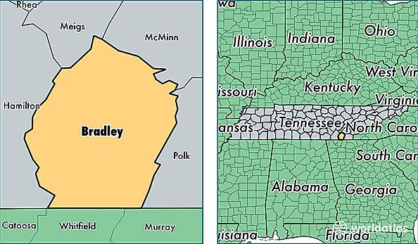 location of Bradley county on a map