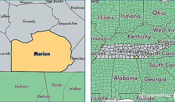 location of Marion county on a map